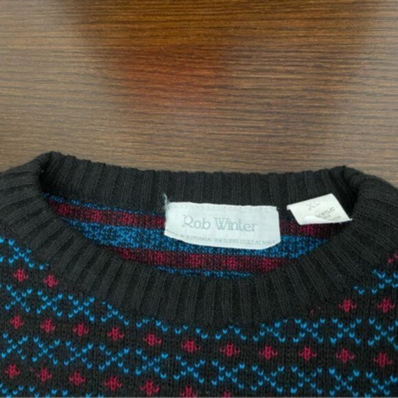 Vintage Rob Winter Men’s Acrylic Knit Snowflake Sweater. Size XL. - Picture 6 of 15